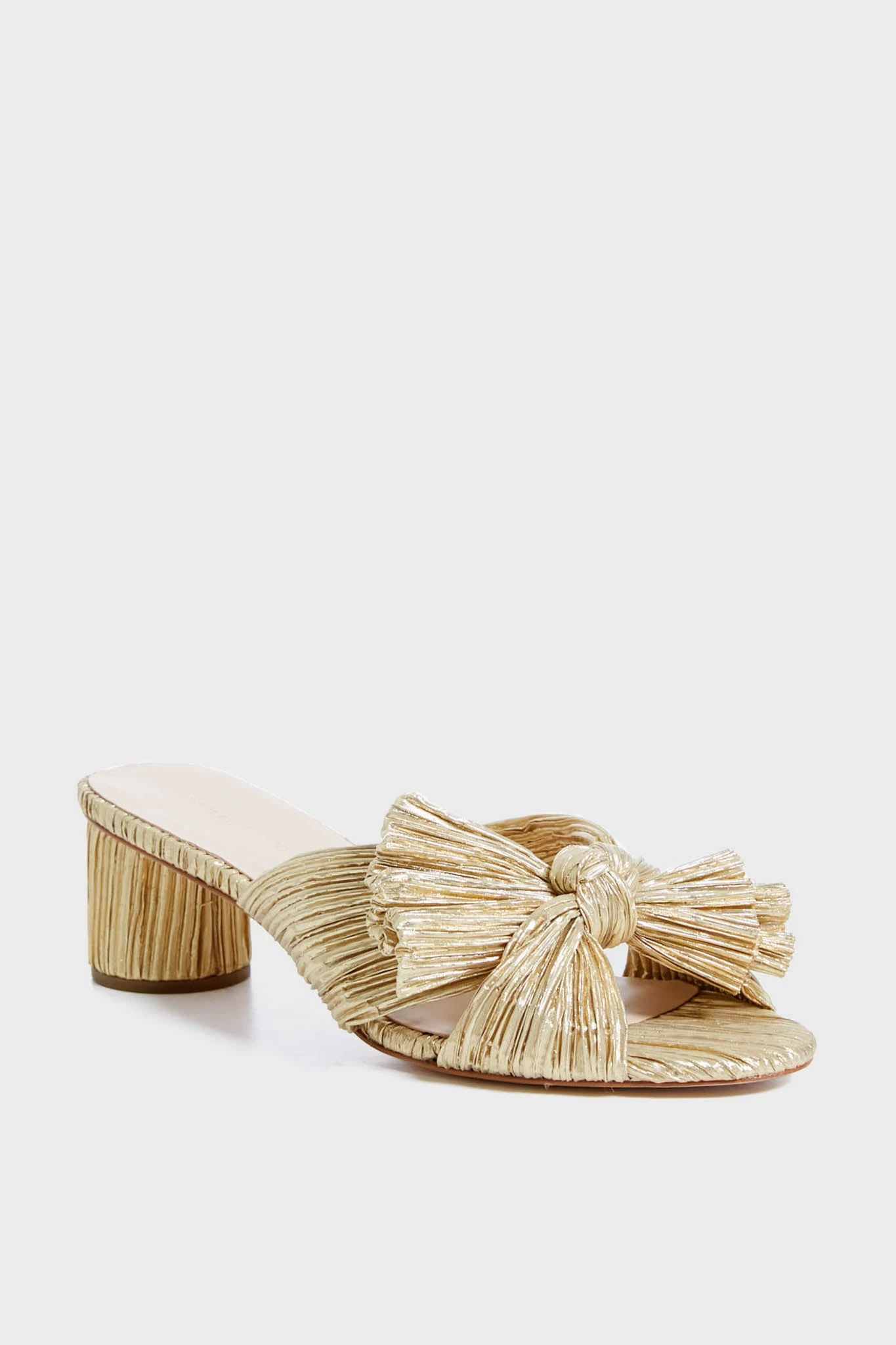 Loeffler Randall Gold Emilia Pleated Knot Mules 3 Loeffler Randall Gold Emilia Pleated Knot Mules