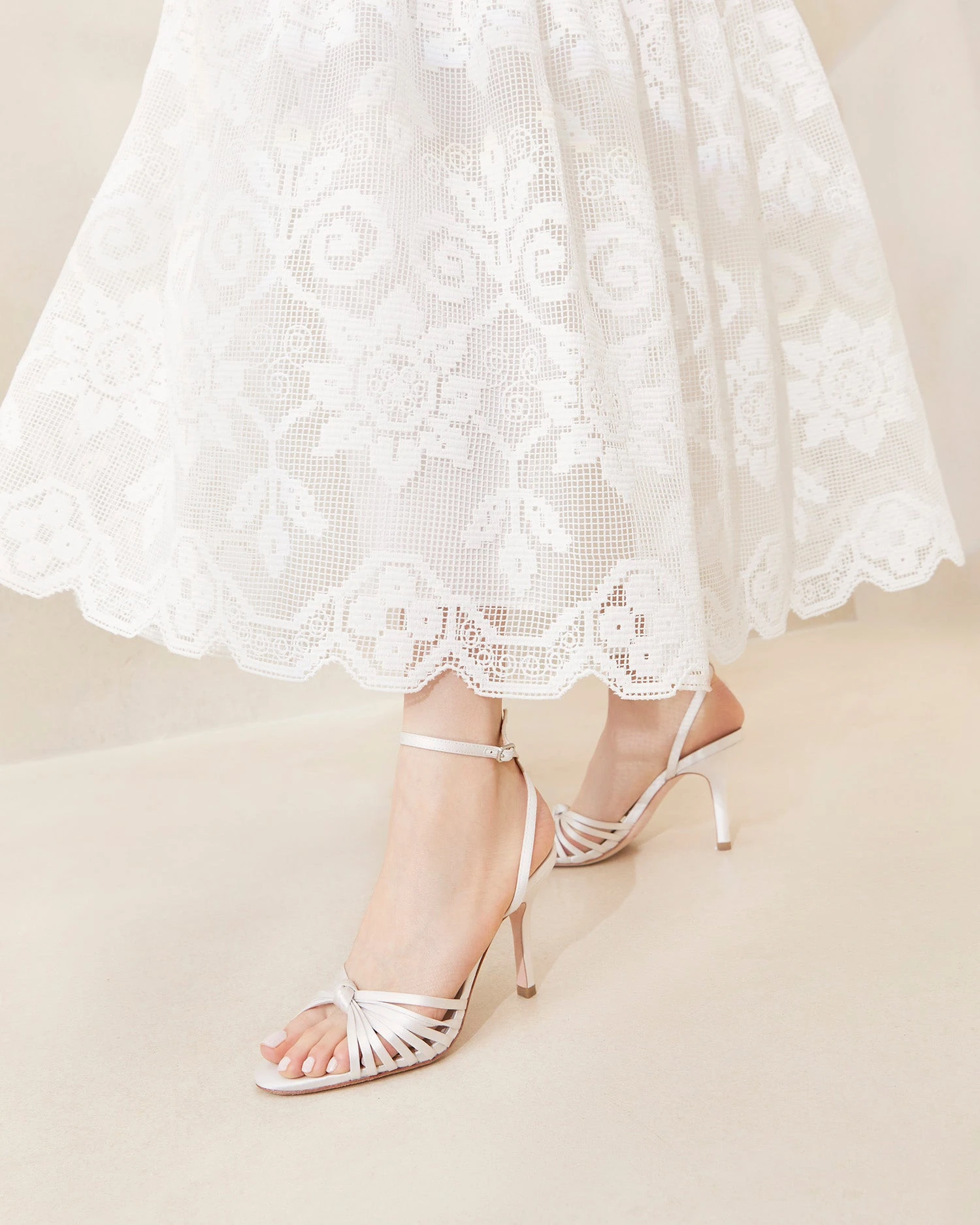 Loeffler Randall Ada Cream Knot Heeled Sandal 7 Loeffler Randall Ada Cream Knot Heeled Sandal - Image 5