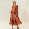 Loeffler Randall Antoinette Terracotta Tiered Lace Dress -Loeffler Randall ANTOINETTE LACE TERRA 1