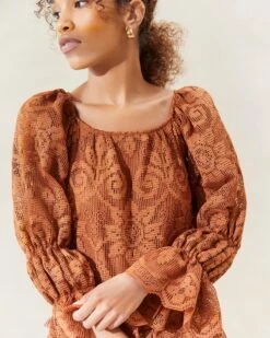 Loeffler Randall Antoinette Terracotta Tiered Lace Dress 7 Loeffler Randall Antoinette Terracotta Tiered Lace Dress -Loeffler Randall ANTOINETTE LACE TERRA 3