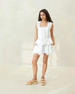 Loeffler Randall Arden White Scalloped Blouse 7 Loeffler Randall Arden White Scalloped Blouse -Loeffler Randall ARDEN CTN WHITE 005copy 18b488b7 eb9c 4db1 9db6 0e674801ccf5