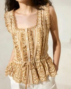 Loeffler Randall Arden Brown Striped Scalloped Blouse 6 Loeffler Randall Arden Brown Striped Scalloped Blouse -Loeffler Randall ARDEN SE BROST 038copy 26642730 b47e 45be 91ca abfe6f8155e4