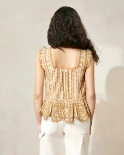 Loeffler Randall Arden Brown Striped Scalloped Blouse 7 Loeffler Randall Arden Brown Striped Scalloped Blouse -Loeffler Randall ARDEN SE BROST 061copy 588b0f2b 7562 46d2 a62d 34719b7f8657