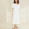 Loeffler Randall August White Puffed Sleeve Dress -Loeffler Randall AUGUST WHITE 2191