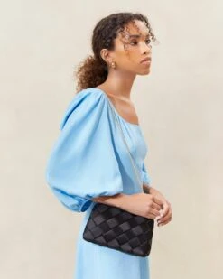 Loeffler Randall Auzeen Black Mini Woven Clutch 11 Loeffler Randall Auzeen Black Mini Woven Clutch -Loeffler Randall AUZEEN WSAT BLACK 034copy