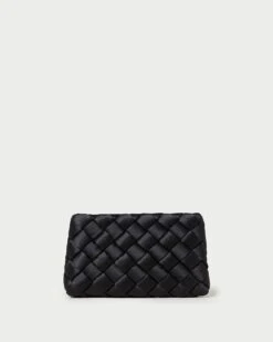 Loeffler Randall Aviva Black Woven Puff Clutch