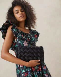 Loeffler Randall Aviva Black Woven Puff Clutch 11 Loeffler Randall Aviva Black Woven Puff Clutch -Loeffler Randall AVIVA WSAT BLACK 5