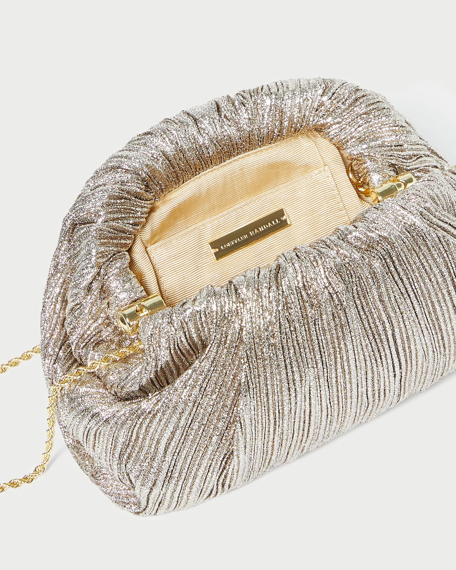 Loeffler Randall Bailey Champagne Pleated Dome Clutch 5 Loeffler Randall Bailey Champagne Pleated Dome Clutch - Image 3