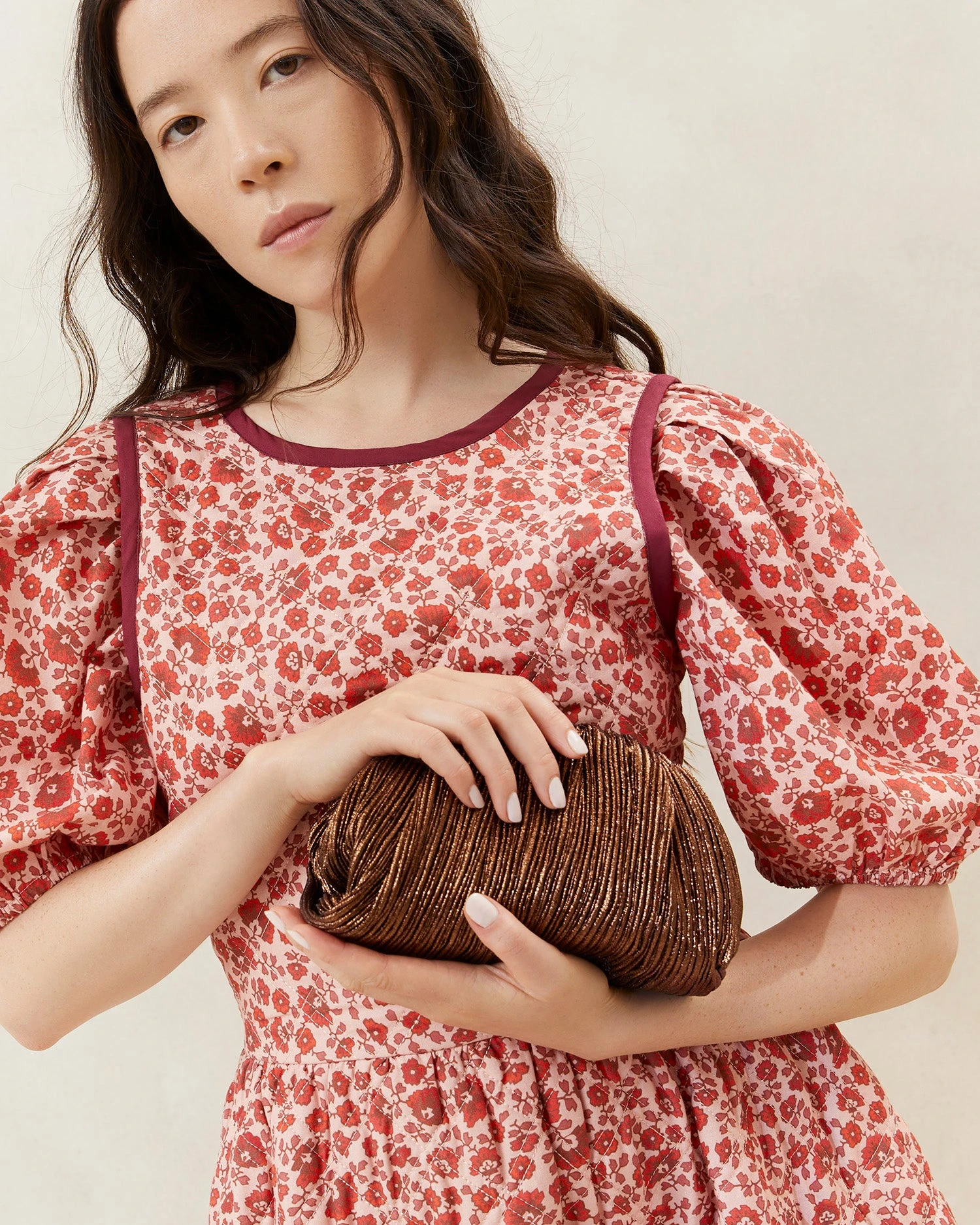 Loeffler Randall Bailey Mocha Pleated Dome Clutch 7 Loeffler Randall Bailey Mocha Pleated Dome Clutch - Image 5