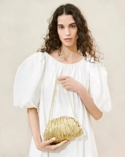 Loeffler Randall Bailey Oro Pleated Dome Clutch 11 Loeffler Randall Bailey Oro Pleated Dome Clutch -Loeffler Randall BAILEY PLA ORO 034copy 1