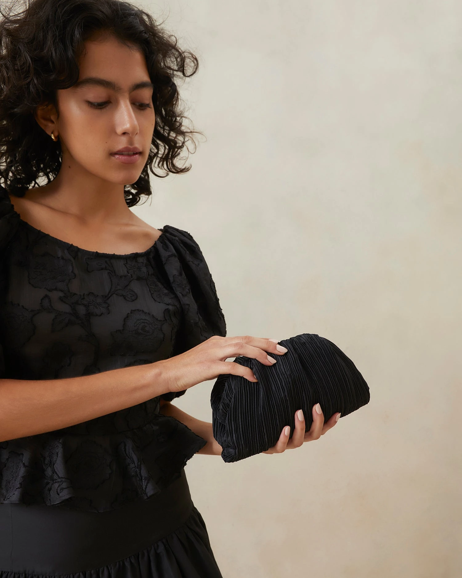 Loeffler Randall Bailey Black Pleated Dome Clutch 7 Loeffler Randall Bailey Black Pleated Dome Clutch - Image 5