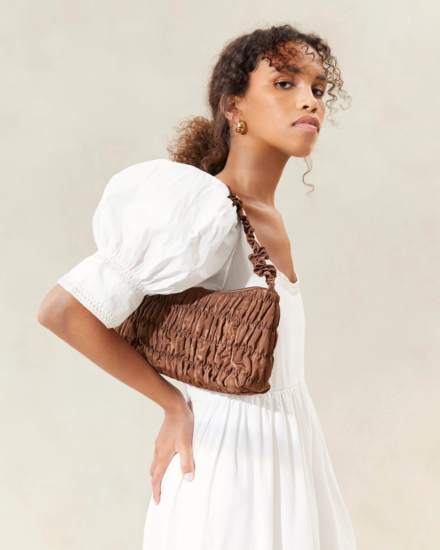 Loeffler Randall Barry Chocolate Gathered Shoulder Bag 7 Loeffler Randall Barry Chocolate Gathered Shoulder Bag - Image 5