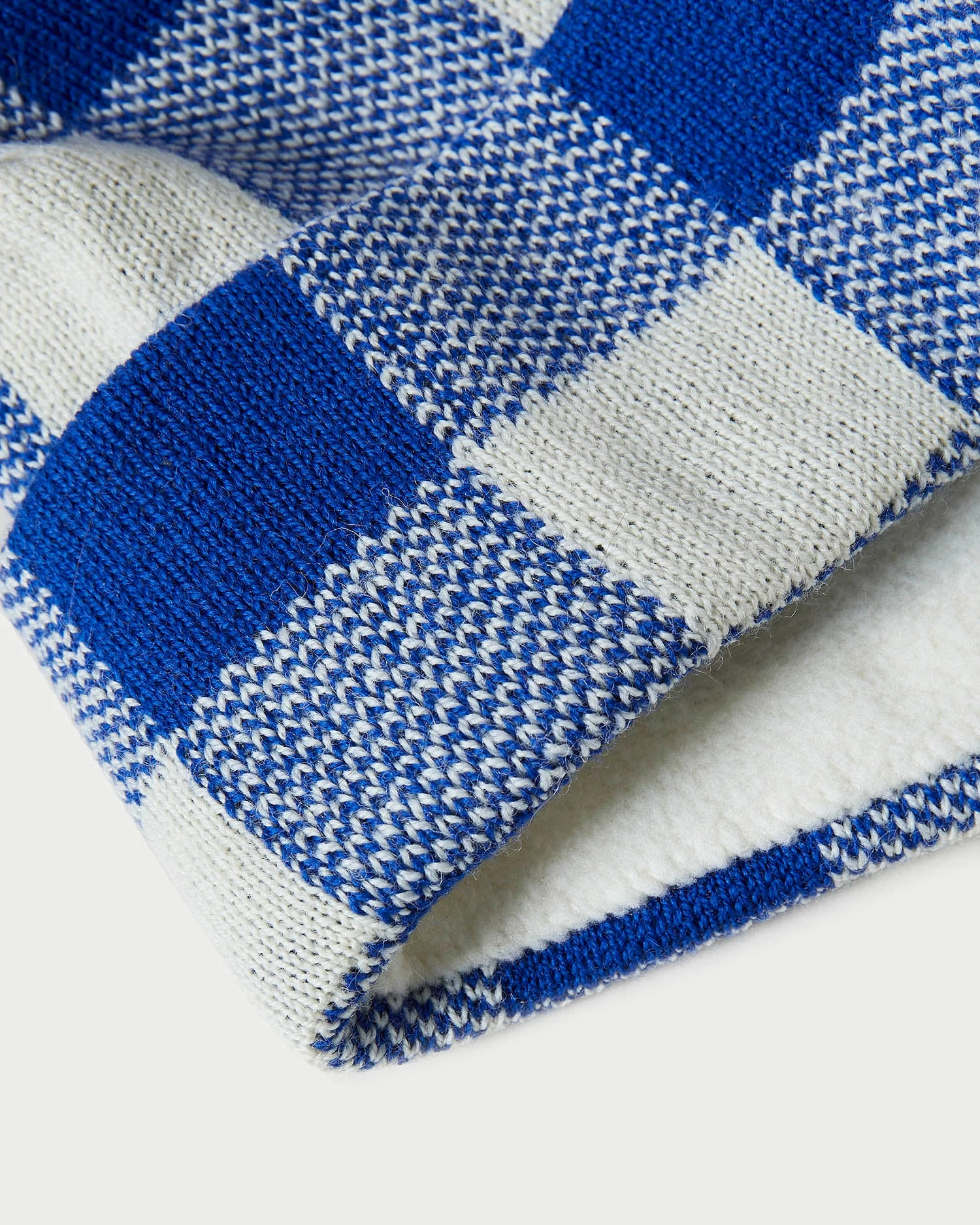 Loeffler Randall Bartlet Blue Checker Knit Beanie 4 Loeffler Randall Bartlet Blue Checker Knit Beanie - Image 2