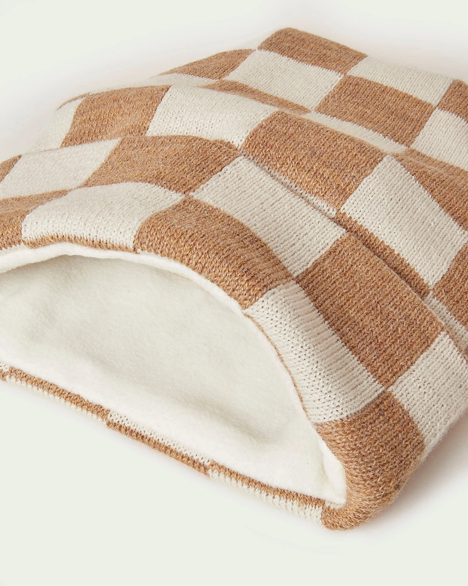 Loeffler Randall Bartlet Camel Checker Knit Beanie 4 Loeffler Randall Bartlet Camel Checker Knit Beanie - Image 2