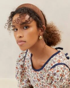 Loeffler Randall Bellamy Chocolate Moiré Headband 7 Loeffler Randall Bellamy Chocolate Moiré Headband -Loeffler Randall BELLAMY MO CHOCO 020copy