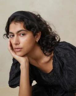 Loeffler Randall Bellamy Black Satin Puffy Headband 7 Loeffler Randall Bellamy Black Satin Puffy Headband -Loeffler Randall BELLAMY SATN BLACK 3