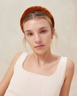 Loeffler Randall Bellamy Ochre Velvet Headband 7 Loeffler Randall Bellamy Ochre Velvet Headband -Loeffler Randall BELLAMY VL OCHRE 3