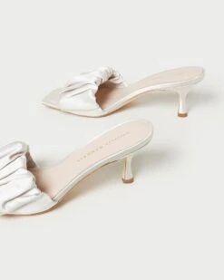 Loeffler Randall Bianca Cream Kitten Heel Mule 10 Loeffler Randall Bianca Cream Kitten Heel Mule -Loeffler Randall BIANCA SATN CREAM 4
