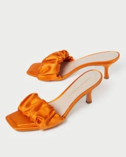 Loeffler Randall Bianca Marigold Kitten Heel Mule 9 Loeffler Randall Bianca Marigold Kitten Heel Mule -Loeffler Randall BIANCA SATN MARGD 3