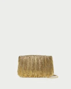 Loeffler Randall Brit Oro Flat Pleated Clutch