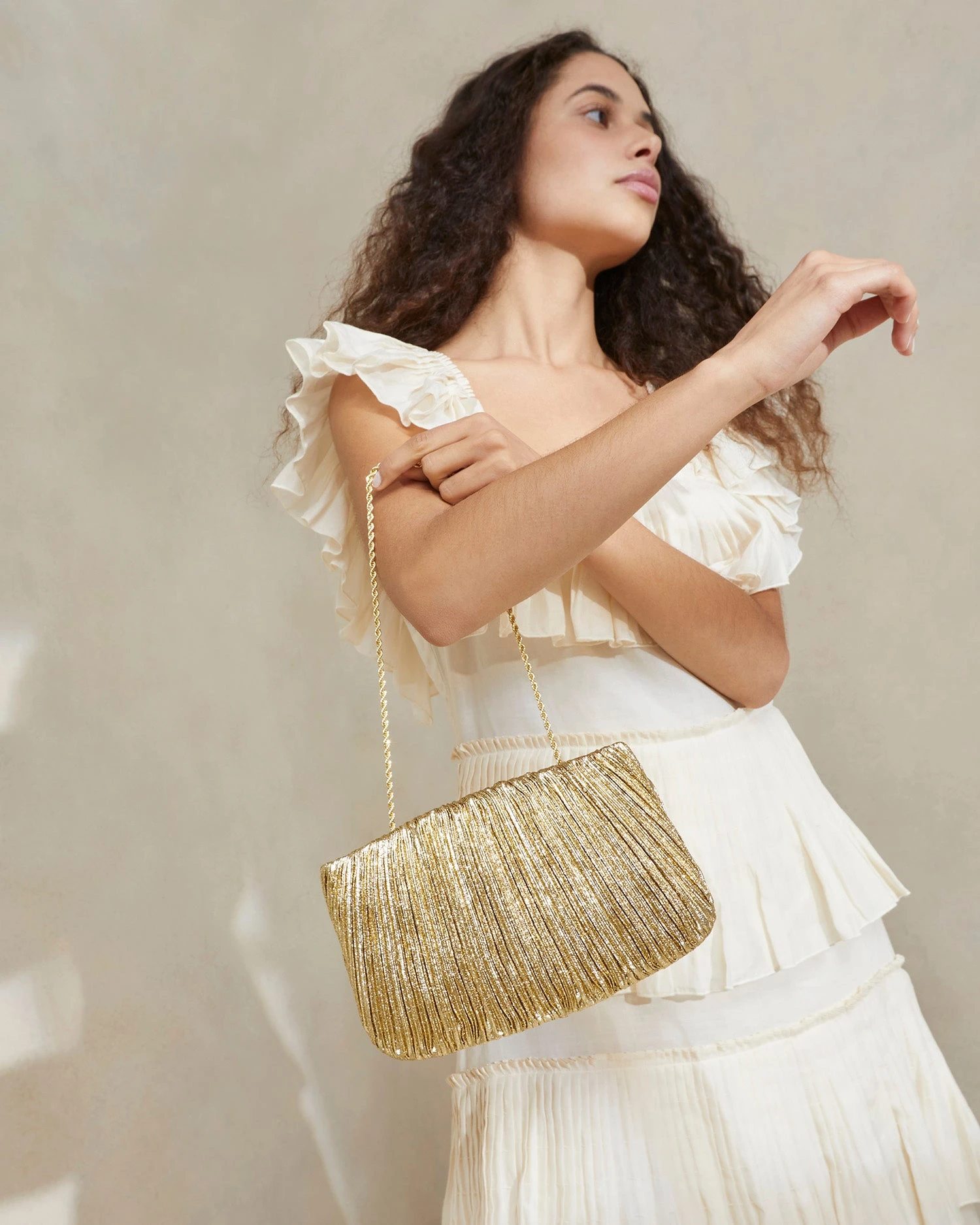 Loeffler Randall Brit Oro Flat Pleated Clutch 7 Loeffler Randall Brit Oro Flat Pleated Clutch - Image 5