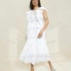Loeffler Randall Brynn Ivory Flutter-Sleeve Lace Dress -Loeffler Randall BRYNN IVORY 3919