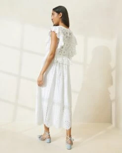 Loeffler Randall Brynn Ivory Flutter-Sleeve Lace Dress 7 Loeffler Randall Brynn Ivory Flutter-Sleeve Lace Dress -Loeffler Randall BRYNN IVORY 4005