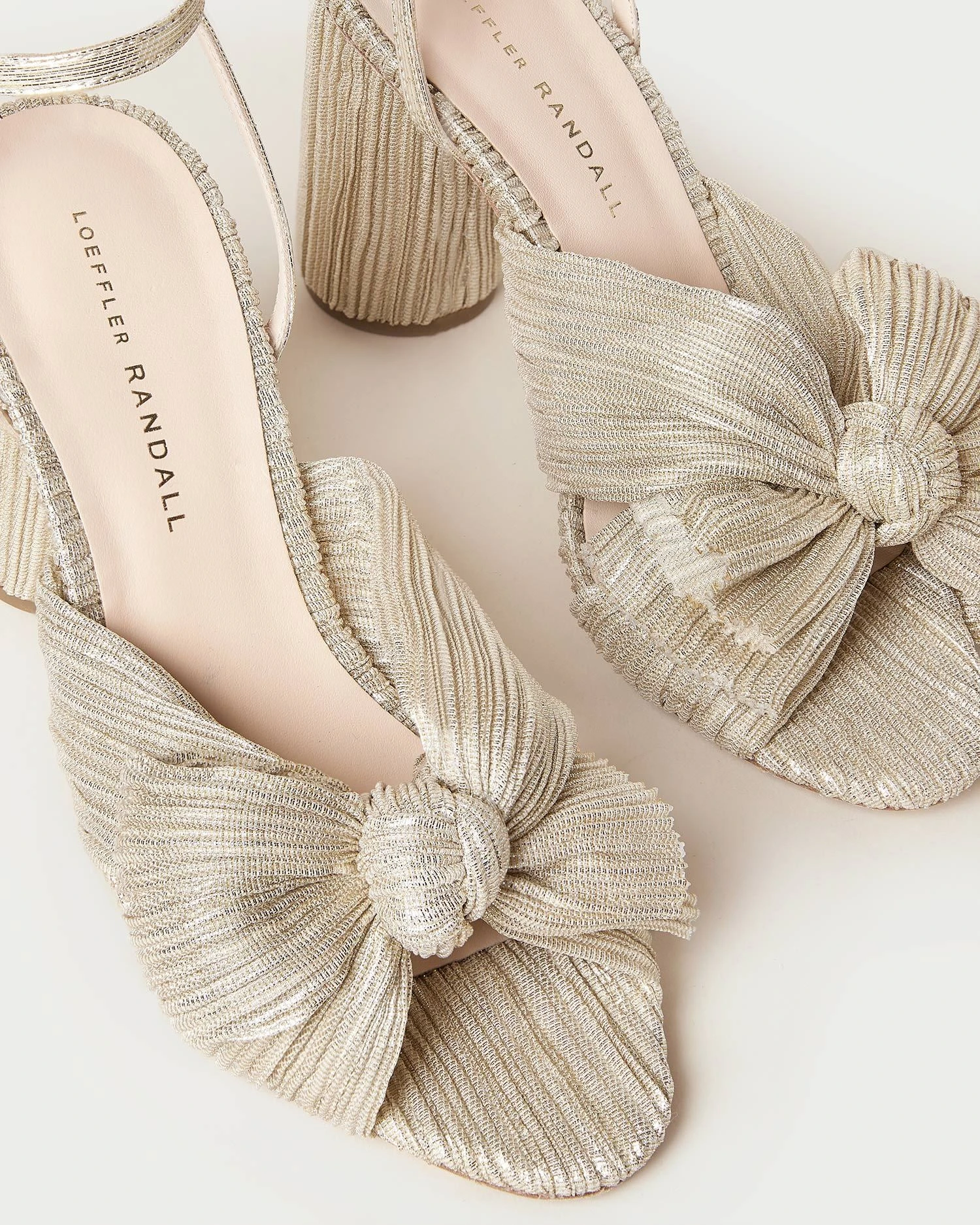 Loeffler Randall Camellia Platinum Pleated Bow Heel 4 Loeffler Randall Camellia Platinum Pleated Bow Heel - Image 2
