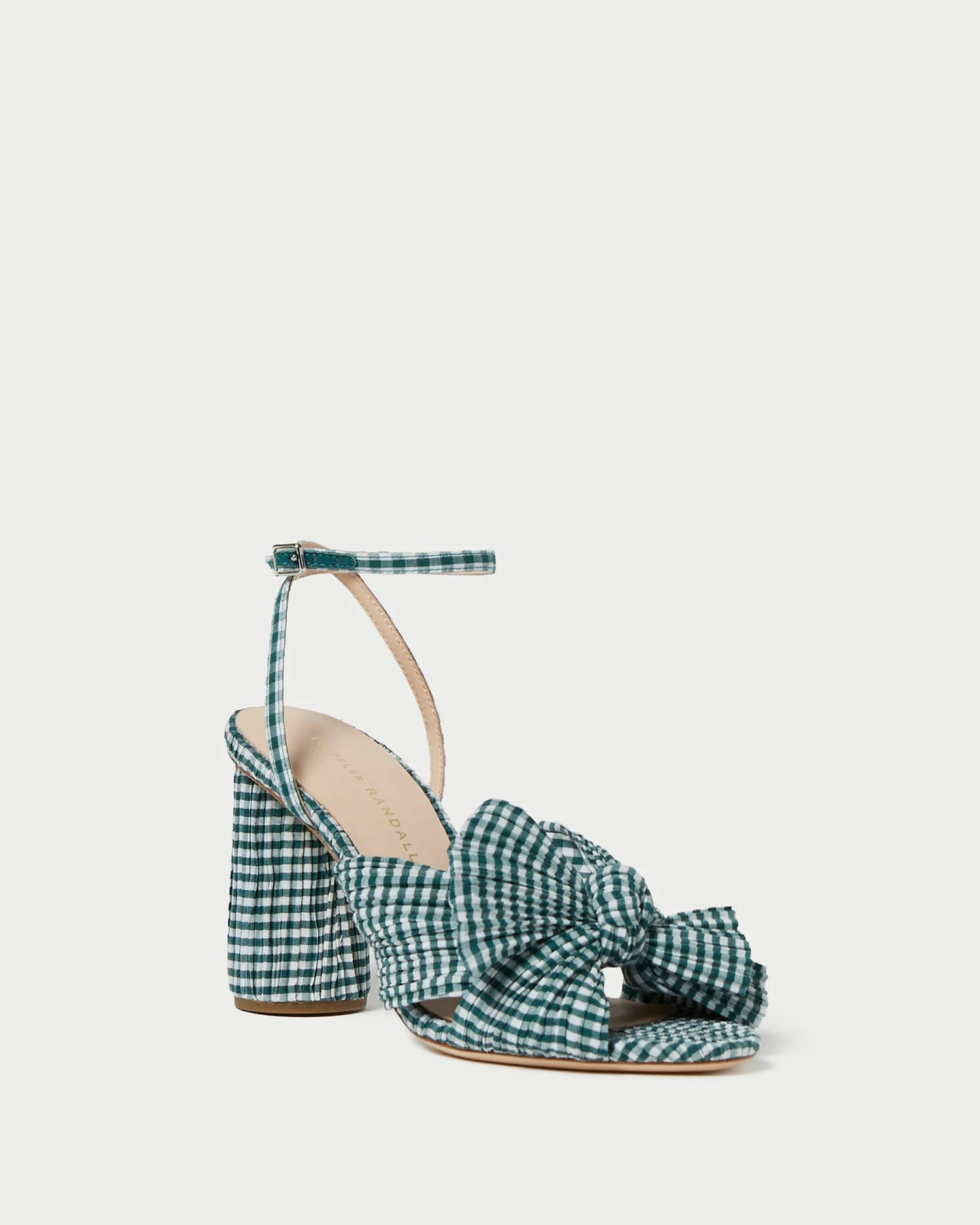 Loeffler Randall Camellia Green Gingham Bow Heel 2 Loeffler Randall Camellia Green Gingham Bow Heel