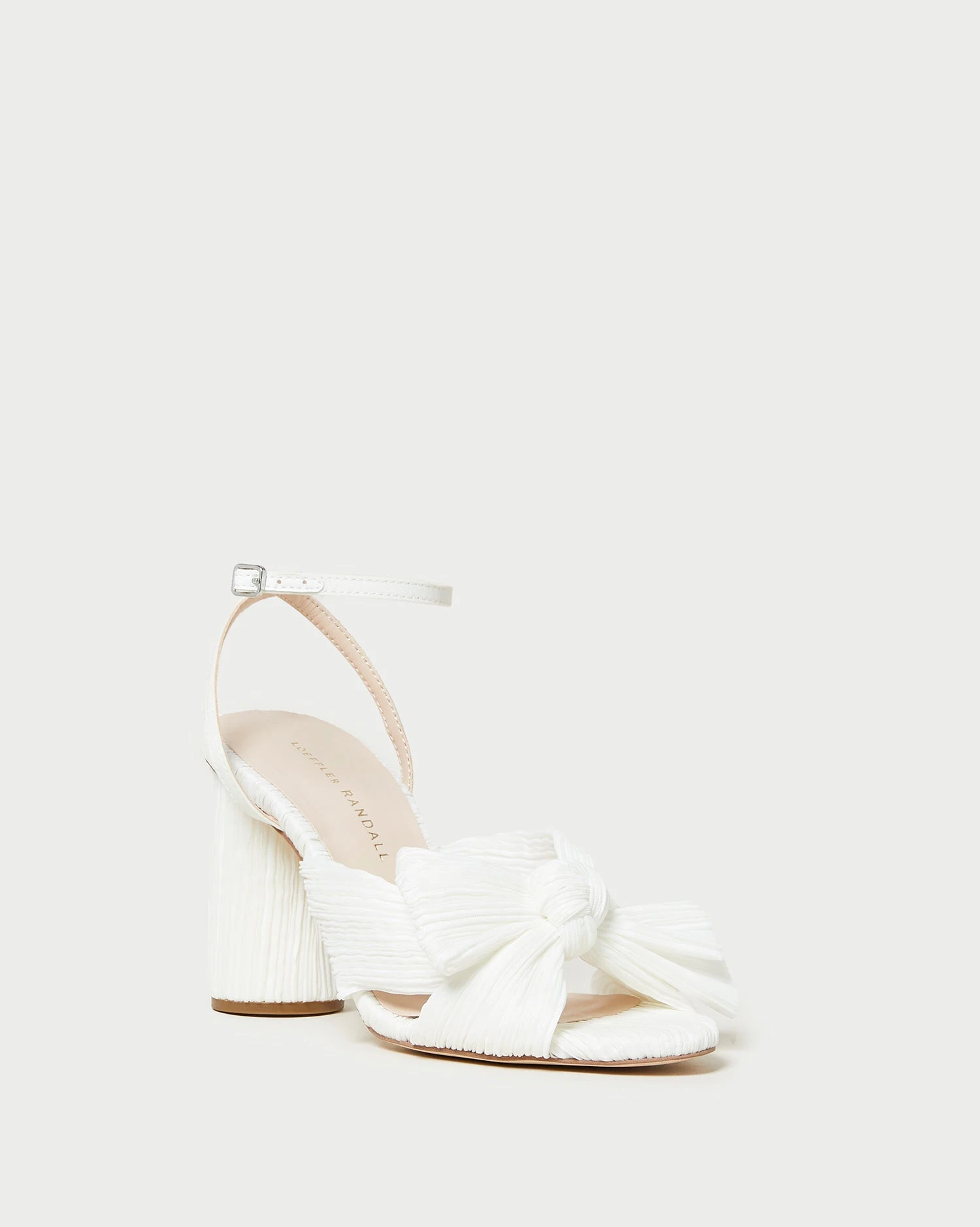 Loeffler Randall Camellia White Pleated Bow Heel 3 Loeffler Randall Camellia White Pleated Bow Heel