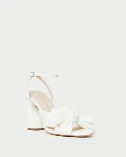 Loeffler Randall Camellia White Pleated Bow Heel