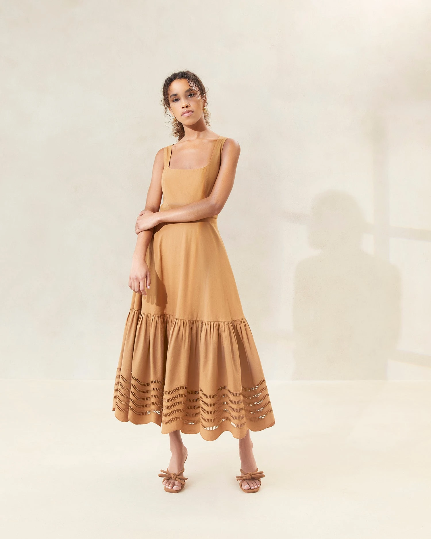 Loeffler Randall Carine Chocolate Embroidered Midi Dress 3 Loeffler Randall Carine Chocolate Embroidered Midi Dress