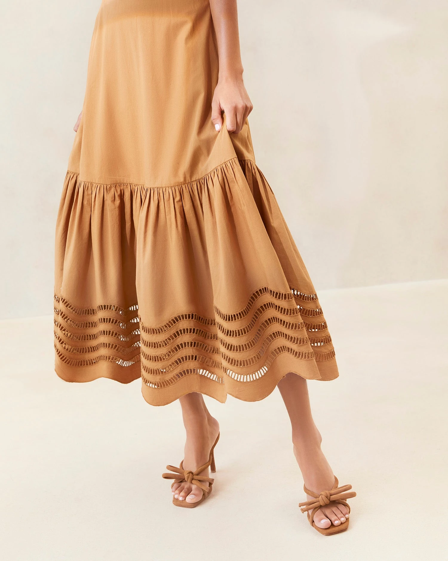Loeffler Randall Carine Chocolate Embroidered Midi Dress 4 Loeffler Randall Carine Chocolate Embroidered Midi Dress - Image 2