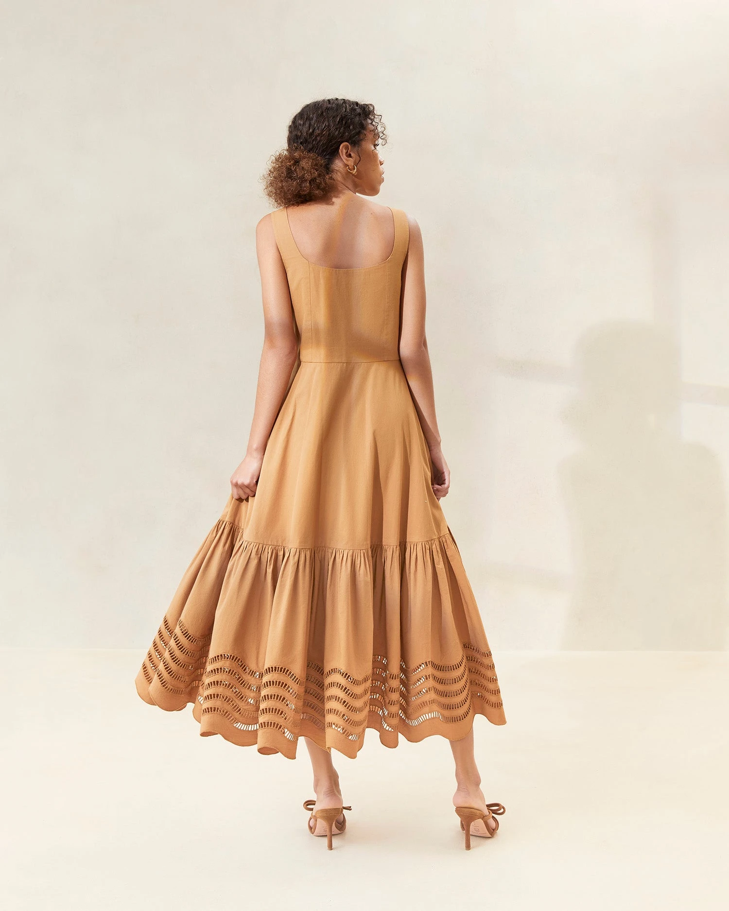 Loeffler Randall Carine Chocolate Embroidered Midi Dress 5 Loeffler Randall Carine Chocolate Embroidered Midi Dress - Image 3