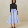 Loeffler Randall Carrie Blue Ruffled Circle Skirt 2 Loeffler Randall Carrie Blue Ruffled Circle Skirt -Loeffler Randall CARRIE POLY BLUE 1