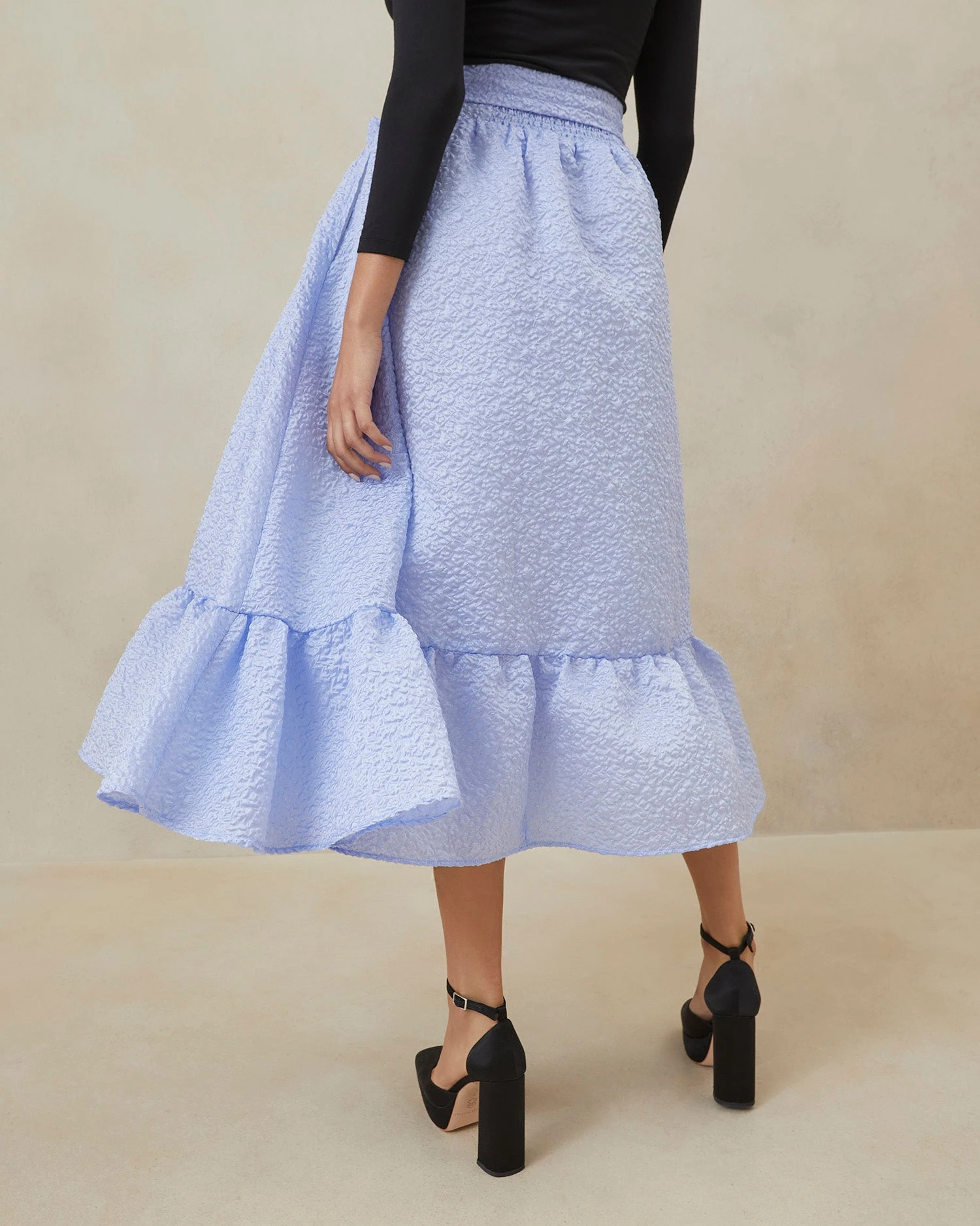 Loeffler Randall Carrie Blue Ruffled Circle Skirt 5 Loeffler Randall Carrie Blue Ruffled Circle Skirt - Image 3
