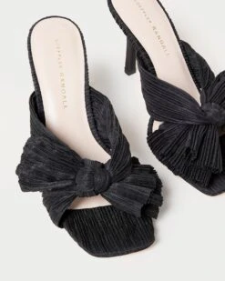 Loeffler Randall Claudia Black Pleated Bow Mule 9 Loeffler Randall Claudia Black Pleated Bow Mule -Loeffler Randall CLAUDIA PLFA BLACK 3