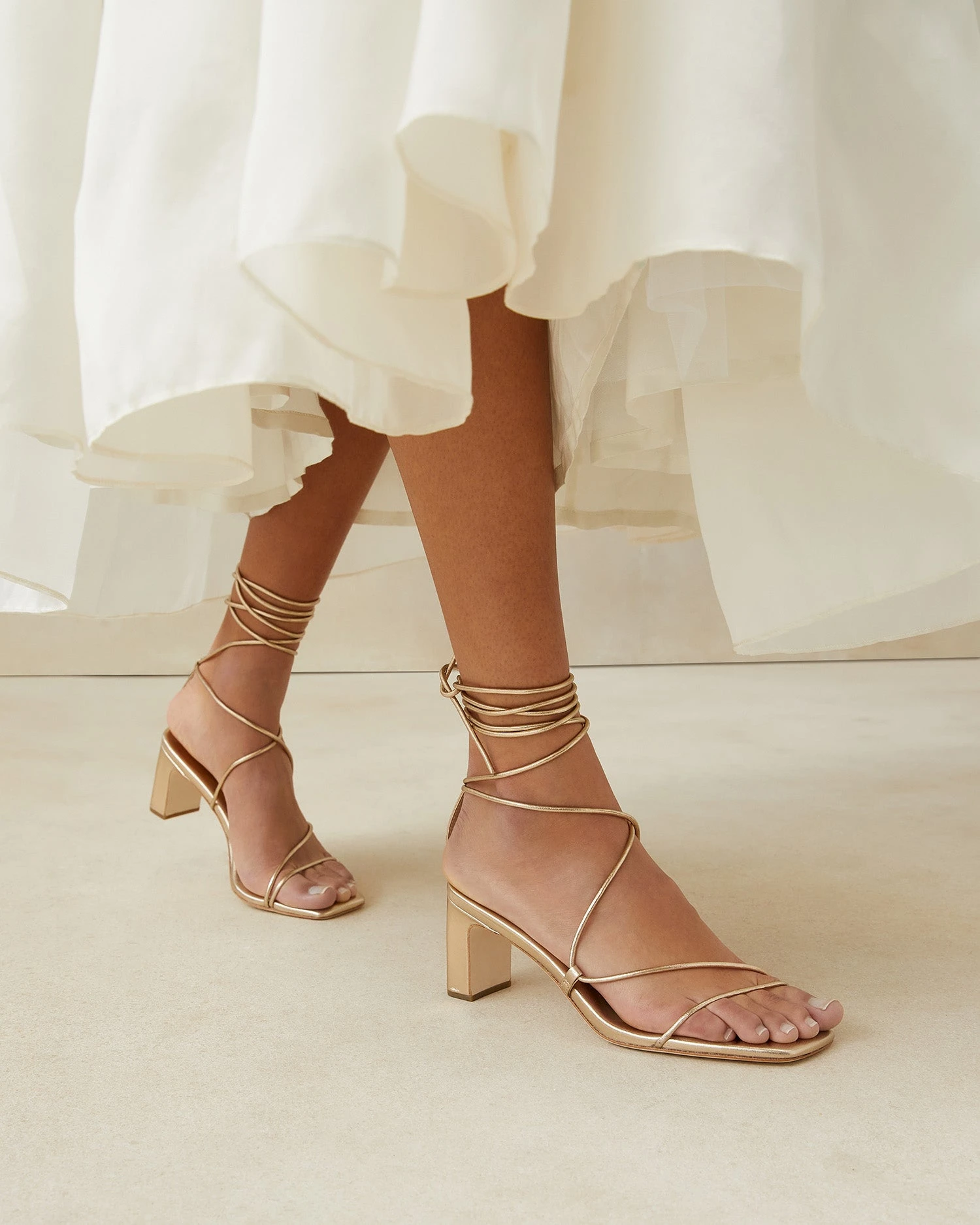 Loeffler Randall Cosette Champagne Ankle Wrap Heel 7 Loeffler Randall Cosette Champagne Ankle Wrap Heel - Image 5