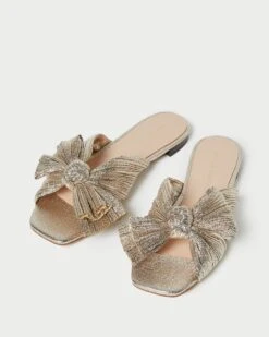 Loeffler Randall Daphne Champagne Bow Slide 10 Loeffler Randall Daphne Champagne Bow Slide -Loeffler Randall DAPHNE PLA CHAMP 4
