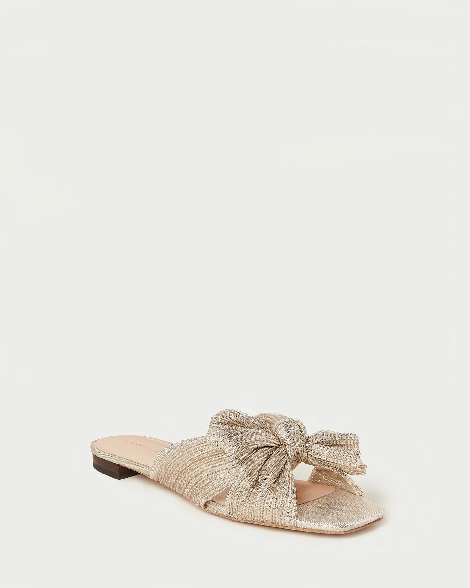 Loeffler Randall Daphne Platinum Pleated Bow Slide 3 Loeffler Randall Daphne Platinum Pleated Bow Slide
