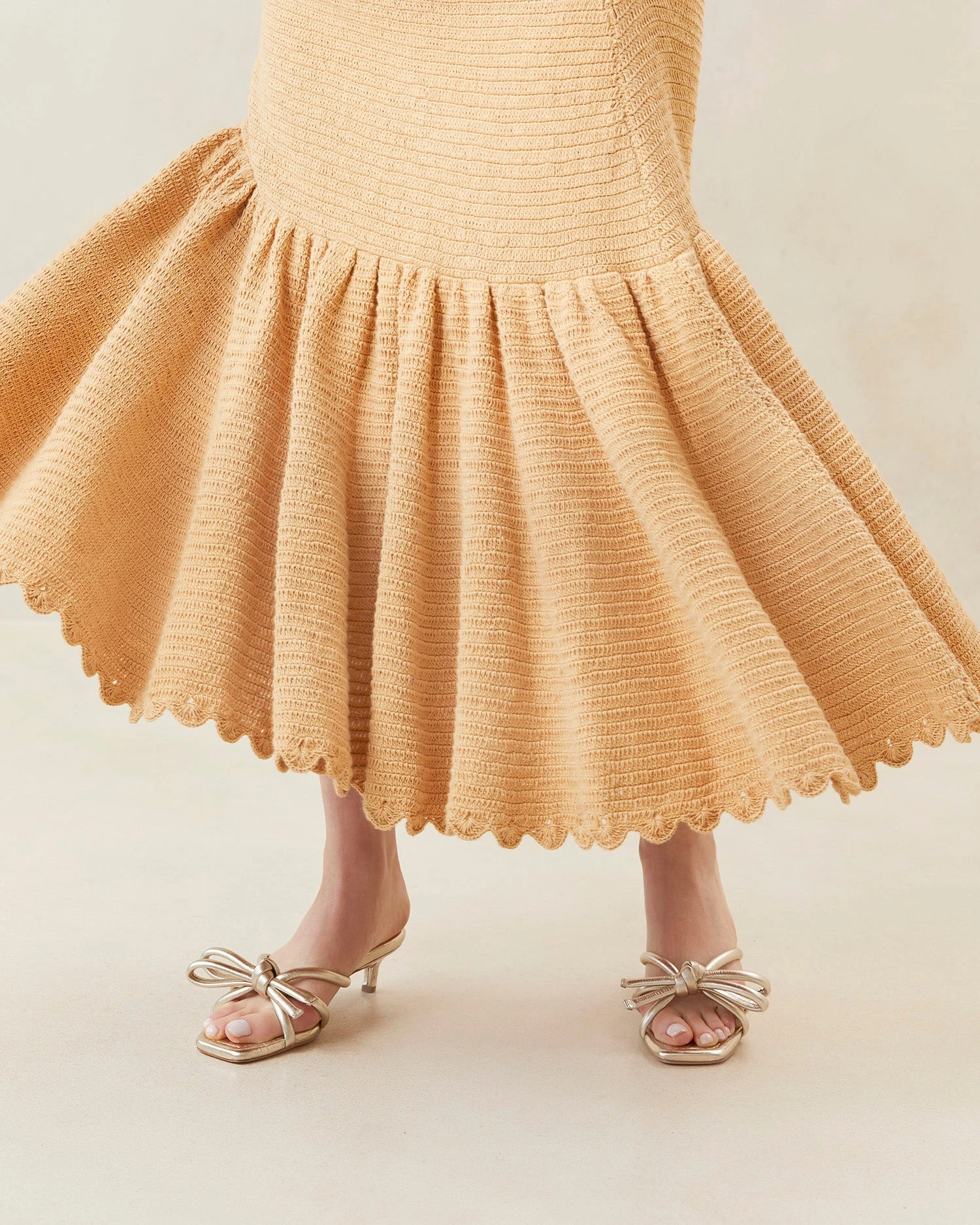 Loeffler Randall Darlene Parchment Crocheted Ruffle-Hem Dress 4 Loeffler Randall Darlene Parchment Crocheted Ruffle-Hem Dress - Image 2