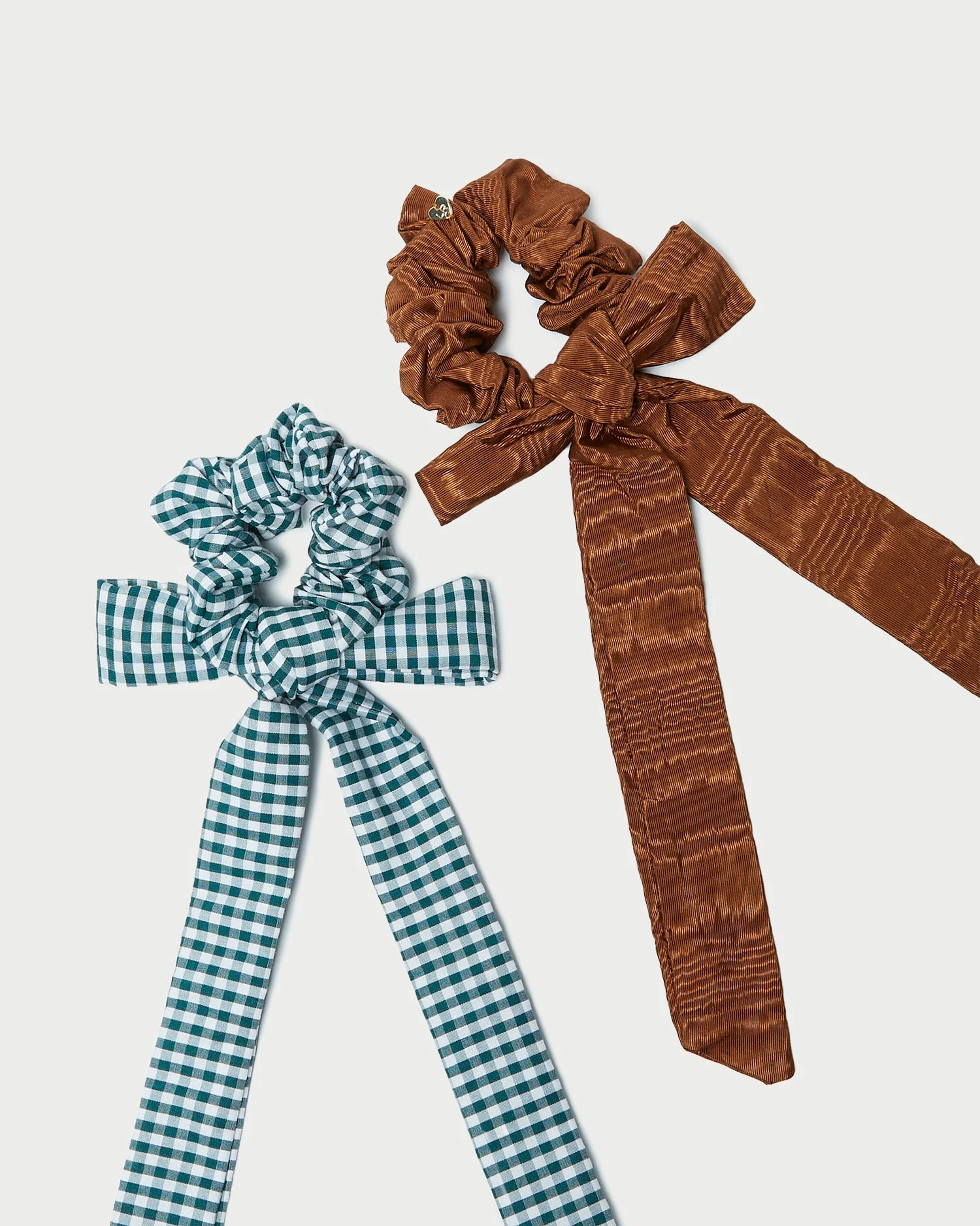 Loeffler Randall Dee Nutmeg/Gingham Bow Scrunchies 4 Loeffler Randall Dee Nutmeg/Gingham Bow Scrunchies - Image 2