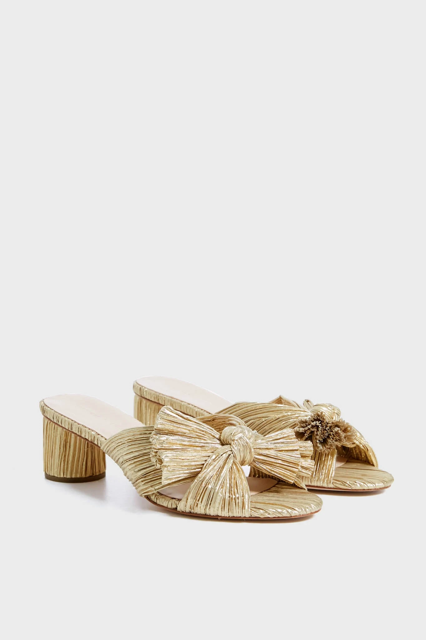 Loeffler Randall Gold Emilia Pleated Knot Mules 8 Loeffler Randall Gold Emilia Pleated Knot Mules - Image 6