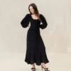 Loeffler Randall Eileen Black Puckered Curve Dress 1 Loeffler Randall Eileen Black Puckered Curve Dress -Loeffler Randall EILEEN PF BLACK 008copy