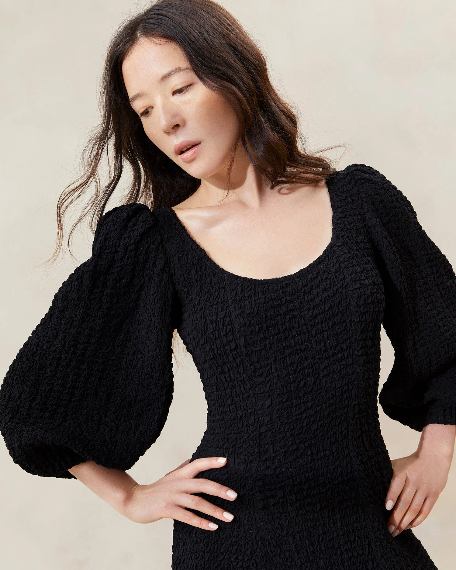 Loeffler Randall Eileen Black Puckered Curve Dress 4 Loeffler Randall Eileen Black Puckered Curve Dress - Image 2