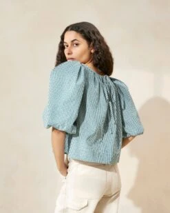 Loeffler Randall Eliza Green Gingham Tent Blouse -Loeffler Randall ELIZA CTN MGRGI 095copy f1636714 01db 403c 861f 5dcb40242cd9