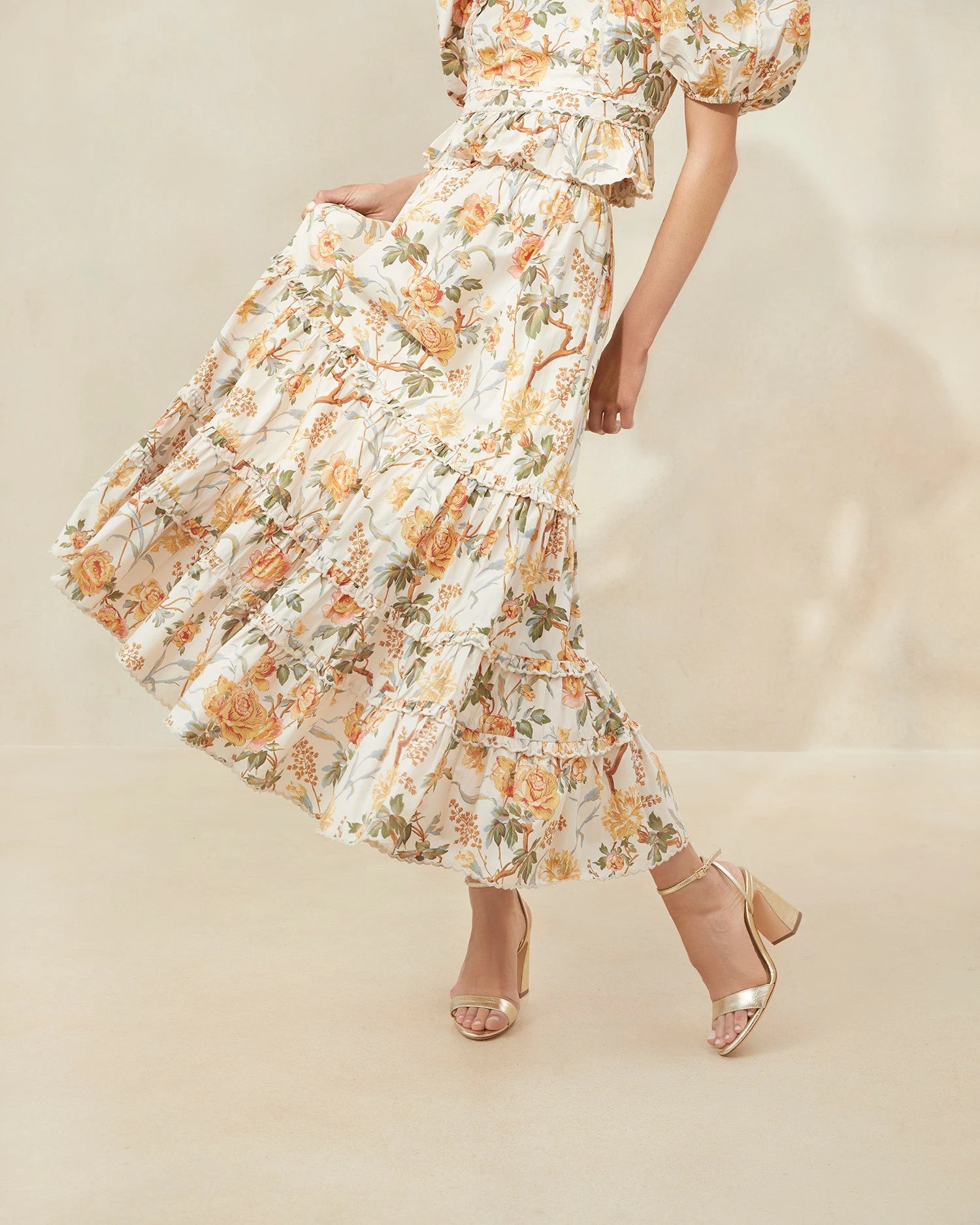 Loeffler Randall Ellie Floral Scalloped Midi Skirt 3 Loeffler Randall Ellie Floral Scalloped Midi Skirt