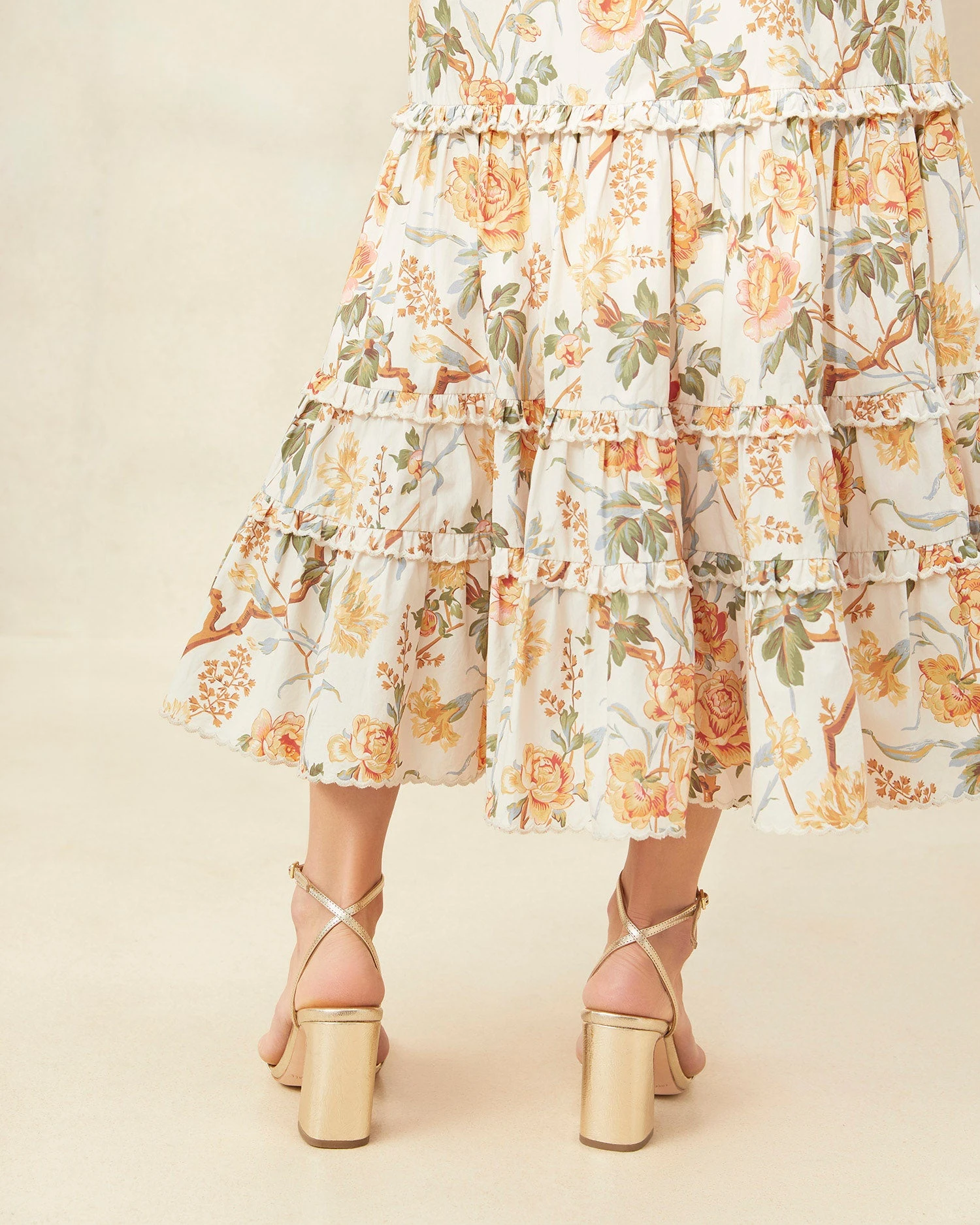 Loeffler Randall Ellie Floral Scalloped Midi Skirt 5 Loeffler Randall Ellie Floral Scalloped Midi Skirt - Image 3