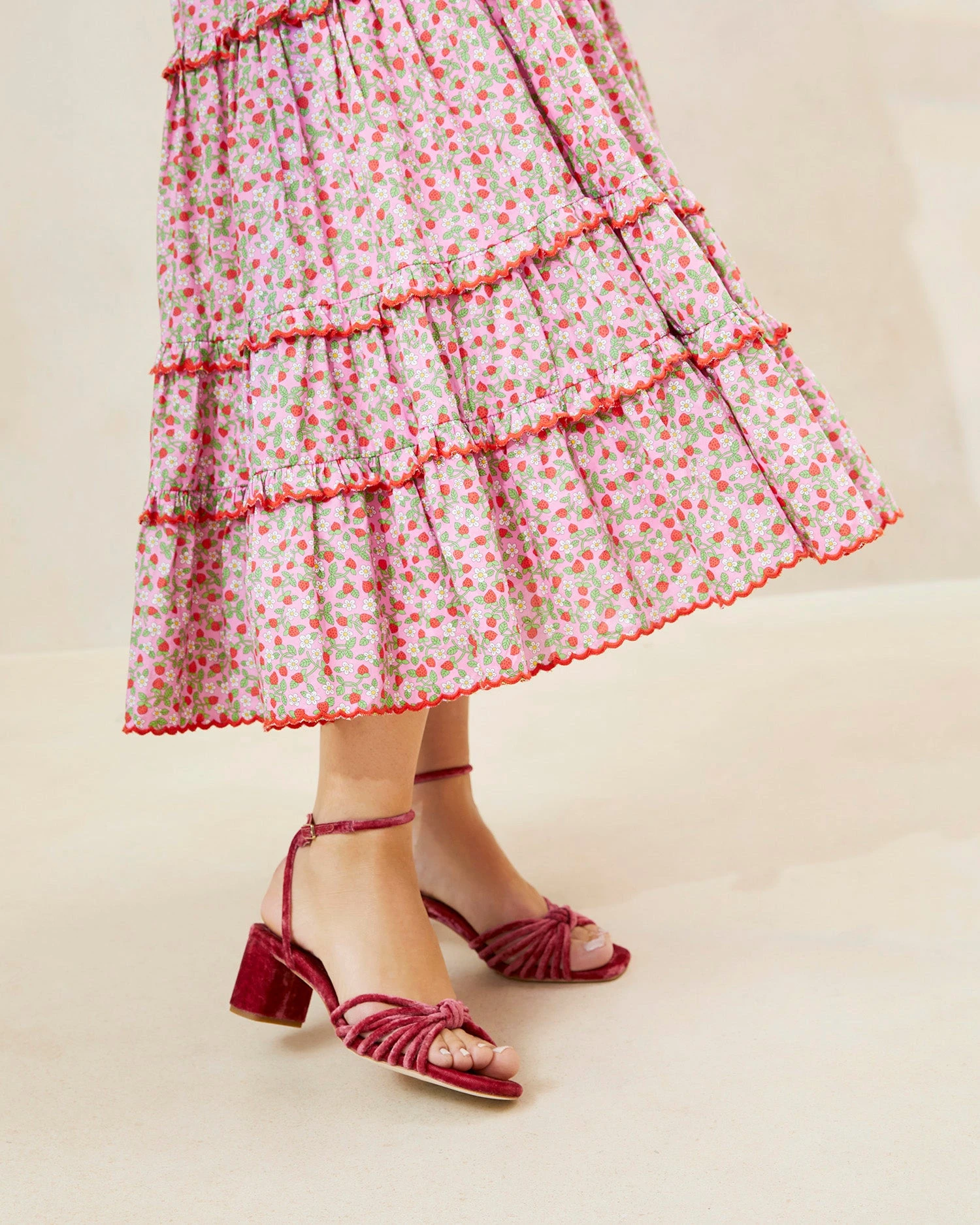 Loeffler Randall Ellie Strawberry Scalloped-Hem Midi Skirt 4 Loeffler Randall Ellie Strawberry Scalloped-Hem Midi Skirt - Image 2
