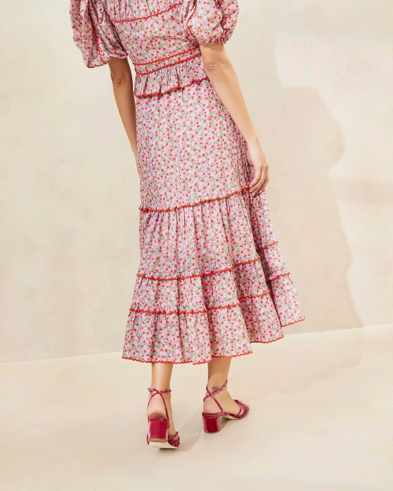 Loeffler Randall Ellie Strawberry Scalloped-Hem Midi Skirt 5 Loeffler Randall Ellie Strawberry Scalloped-Hem Midi Skirt - Image 3